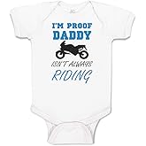 Cute Rascals Custom Personalized Baby Bodysuit Proof! Daddy Isn't Always Riding Motorcycle Father's Day Funny Cotton Boy & Girl Baby Clothes A White Design Only Newborn