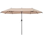 HERA'S PALACE 13 ft Rectangle Patio Umbrellas Large Outdoor Umbrella with Crank Powerful UV Protective Table Umbrella Outdoor Patio for Backyard, Pool, Garden, Deck