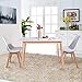 GreenForest Dining Table Mid Century Modern Rectangular Kitchen Leisure Table with Solid Wooden Legs 47.2'' x 27.6''x 30'', White