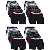 BILLIONHATS 36 Pack Of Mens 100% Cotton Boxer Briefs Underwear, Great for Homeless Shelters Donations, Bulk, Assorted Colors