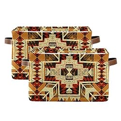 WELLDAY 2PCS Storage Basket Native American Style