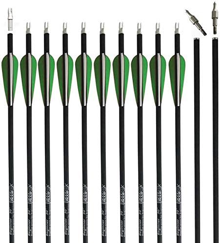 REEGOX Archery Hunting Practice Arrows for Compound and Recurve Bow-30 inch Carbon Target Arrows for Youth & Adults with Removable Tips(Pack of 12)