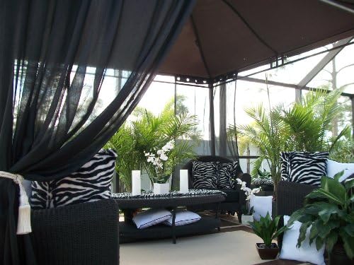 Blow out Sale!! Hurry only 2 left..FINAL CLEARANCE! Indoor/Outdoor Gazebo Patio Drapes.. Cool Black Sheers.. 50" Wide X 84" Length