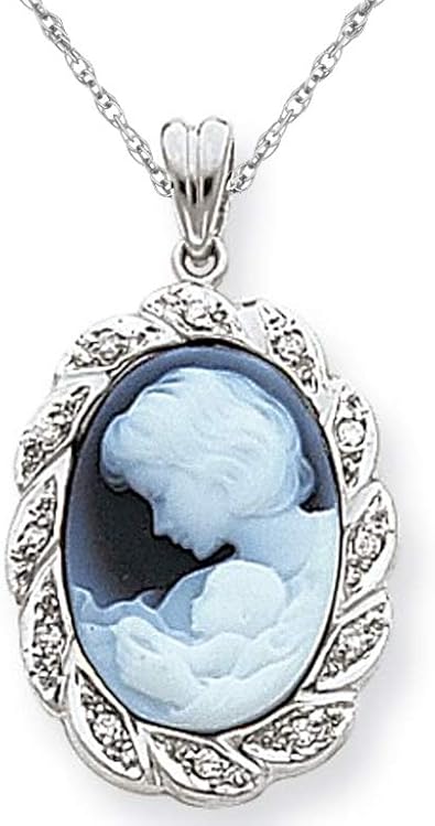 mother and child pendant white gold