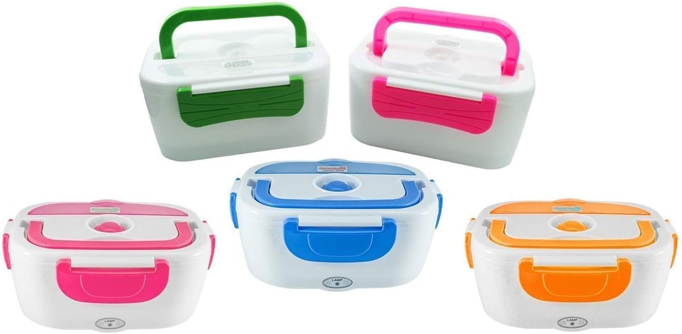 The Colourful New Heated Electric 220 V Multi-Function Lunchbox for Packed Lunch or Bento, Orange / Green / Blue / Red