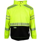 Arborwear Men's Tech Single Thick Hooded Pullover Sweatshirt HVSA Class 3, Stretch Fleece, Reflective Tape, Hi-Vis Hood