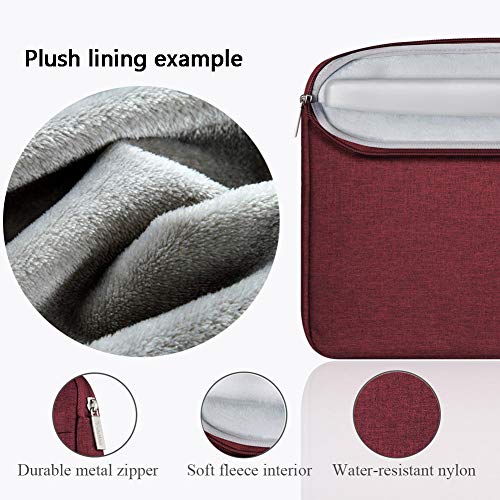 V Voova 14-15.6 Inch Laptop Sleeve Carry Case Waterproof Computer Chromebook Bag Protective Cover with Handle Compatible for MacBook Pro Retina 15.4" / Surface Book 2 15", HP Asus Acer Notebook,Red - Thumbnail 3