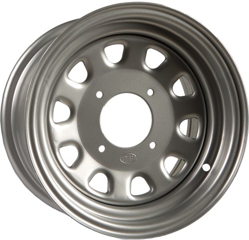 ITP Delta Steel Wheel - 12x7 - 4+3 Offset - 4/156 - Silver , Bolt Pattern: 4/156, Rim Offset: 4+3, Wheel Rim Size: 12x7, Color: Silver, Position: Front/Rear 1225579032