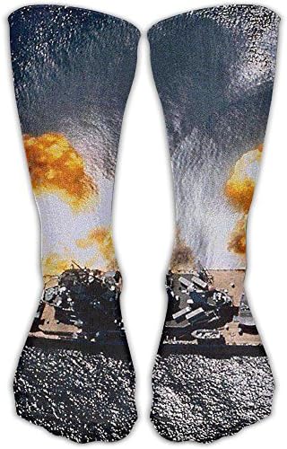 Unisex Tube Socks Crew Battle Ship Soccer Comfort Over The Calf Stockings For Sport And Travel