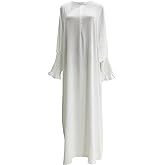 Lenmipot Islamic Women Jilbab Abayas Muslim Abaya Dress for Women Middle East Kaftan Dubai Dress Eid Prayer Clothes