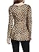 Allegra K Women's Animal Print Long Sleeve Ruffle Hem Scoop Neck Casual Peplum Top Medium Brown-Leopard