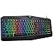 PICTEK RGB Gaming Keyboard USB Wired Keyboard, Crater Architecture Backlit Computer Keyboard with 8 Independent Multimedia Keys, 25 Keys Anti-ghosting, Splash-Proof, Ideal for PC/Mac Game, Black