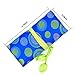 SuoSuo Jewelry Roll,Travel Jewelry Roll Bag,Silk Embroidery Brocade Jewelry Organizer Case with Tie Close,Blue Polka Dot