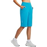 baleaf Women's 14'' Long Shorts Knee Length Capris Quick Dry Lightweight Cargo Hiking Cycling Zipper Pockets UPF 50+
