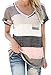 Chellysun Women's V-neck Casual Short Sleeve T-shirt Blouse Tees Tops Grey X-Large