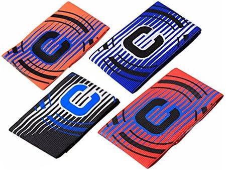 Captain Armband Football,Soccer Elastic Player Bands Anti-drop for Child and Adult, Pack of 4 Colors