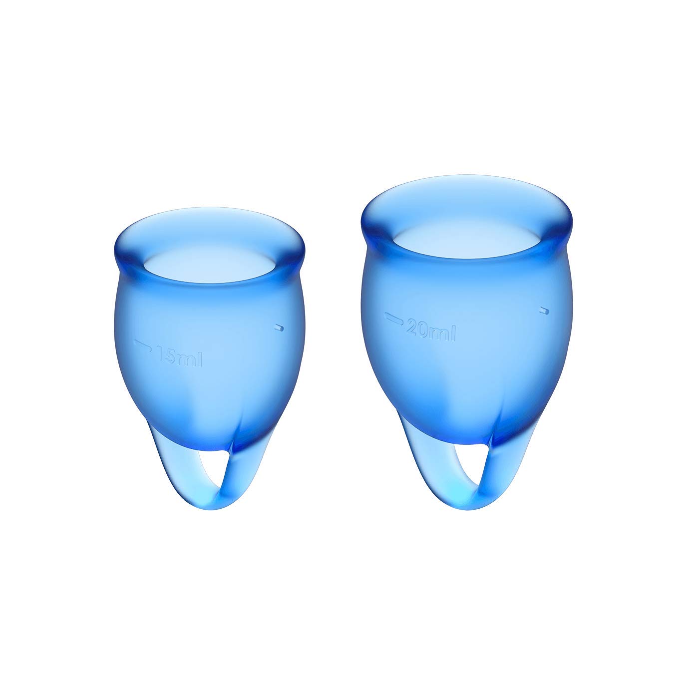 Satisfyer Feel Confident Menstrual Cup 2 Pieces | Reusable & Sustainable Menstrual Cups, 15 & 20 ml | Easy to Clean & Comfortable | Long-Lasting Period Protection Medical Silicone: Blue