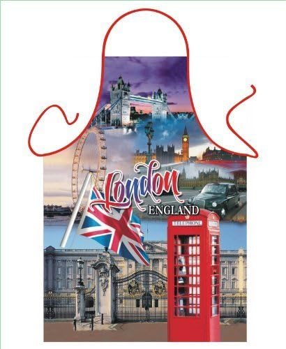 ICONIC APRONS, NOVELTY LONDON APRON, BUCKINGHAM PALACE,LONDON RED PHONE BOX,UNION JACK, BBQ,KITCHEN APRON,COOKING APRON,GIFT by ICONIC APRONS