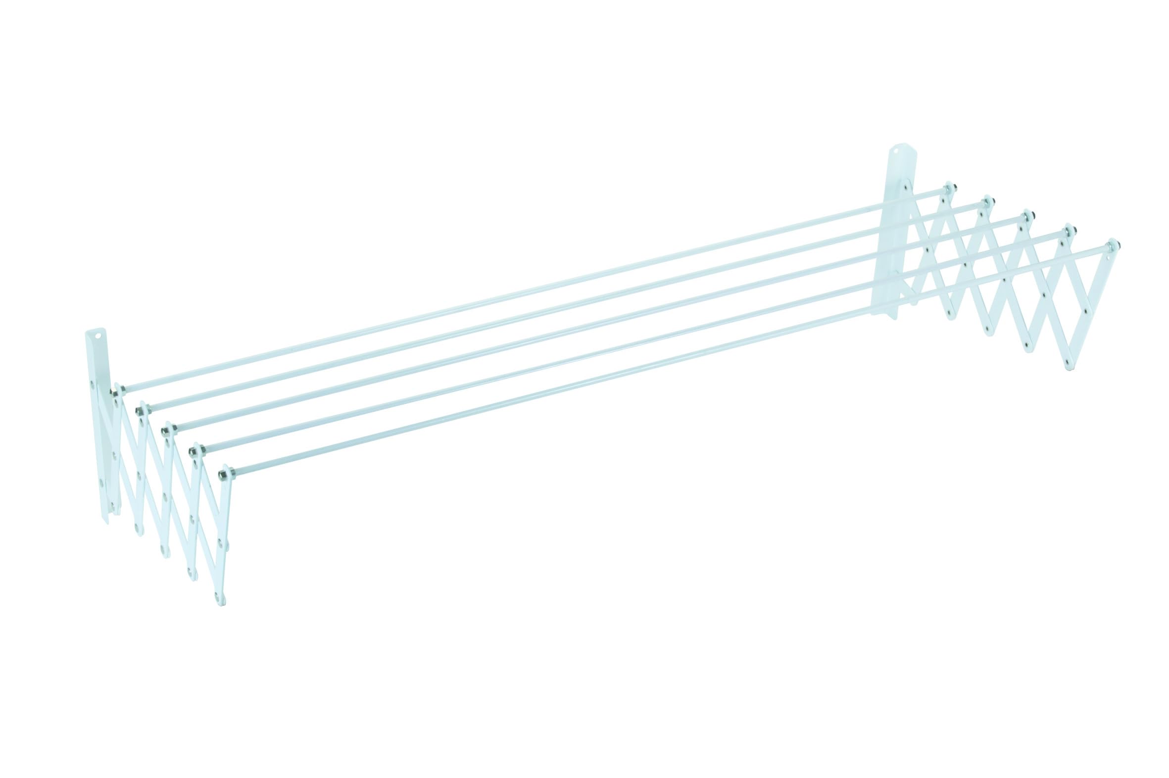 Sauvic Extendable Wall Mounted White Clothes Airer 160 cm