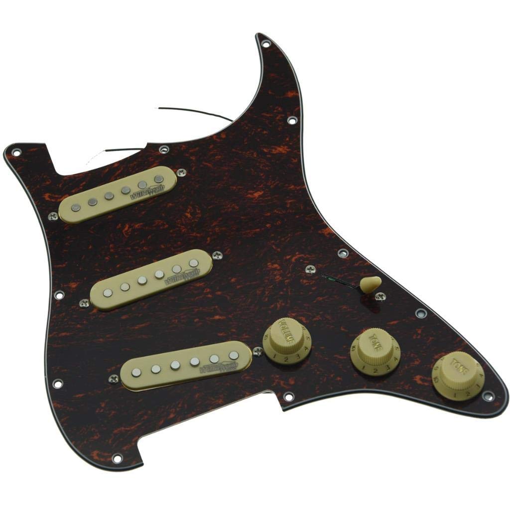 Dopro Loaded Guitar Pickguard with Wilkinson Pickups Prewired ST Pickguard for FD Strat Stratocaster Made In USA/Mexico Red Tortoise