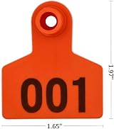 M.Z.A Numbered Ear Tags for Goats Pigs Cows Cattle 100 Pack Orange view 6