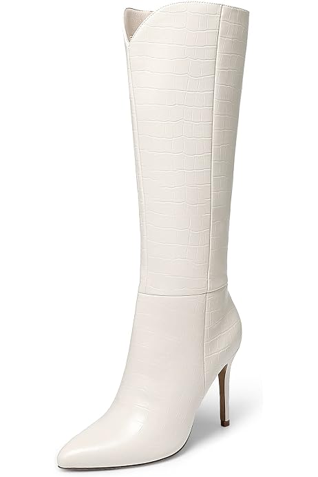 Schutz Maryana Pointed Toe Boot in Eggshell Leather