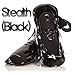 whistlekick Karate Sparring Foot Gear for Karate/Taekwondo Martial Arts Industry Best Warranty - No Toe Strap Stealth, Black (Adult, Small)