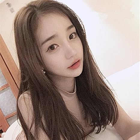 Korea Bangs Shoulder Length Wig Girls Minutes Long Straight Hair
