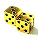 2Pcs D6 16mm Custom Metal Alloy Heavy Dice - Highly Polished Premium Edition (Gold body / Black pips)