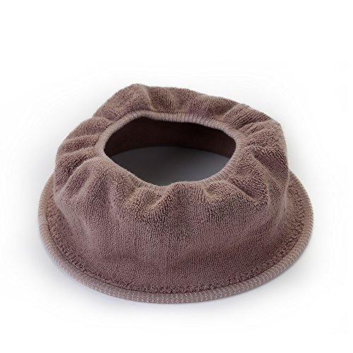 Lifechaser Toilet Seat Lid Warmer Cover Pads Washable 100% Cotton with Flexible Hose for Lock (100% Cotton-Coffee) - Thumbnail 4