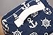 Lannu Nautical Fabric Storage Baskets Bins Cloth Collapsible Organizers Box Beach Anchor Nursery Toys Basket Shelves & Desks Pack 3