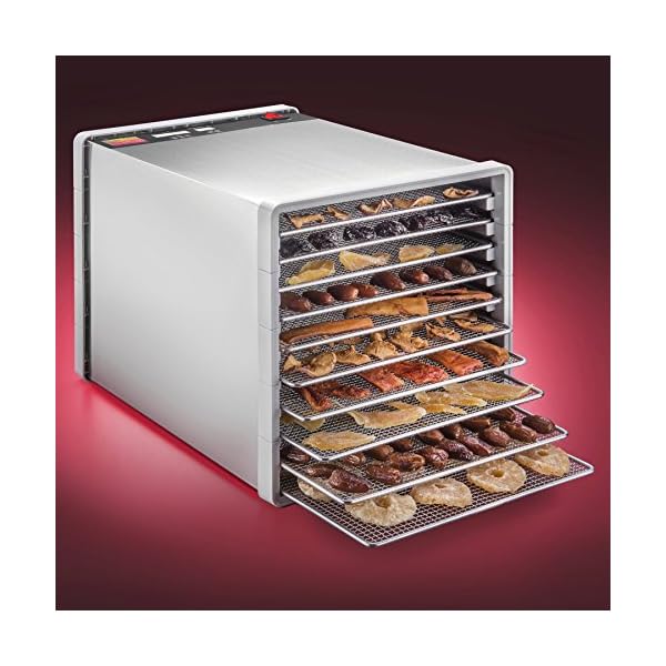 STX-International-STX-DEH-600W-SST-CB-Stainless-Steel-Dehydra-10-Tray-Food-and-Jerky-Dehydrator-with-40-Hour-Timer-PLUS-a-FREE-All-New-Dehydrating-Made-Easy-Cookbook-on-CD-with-over-270-Recipes