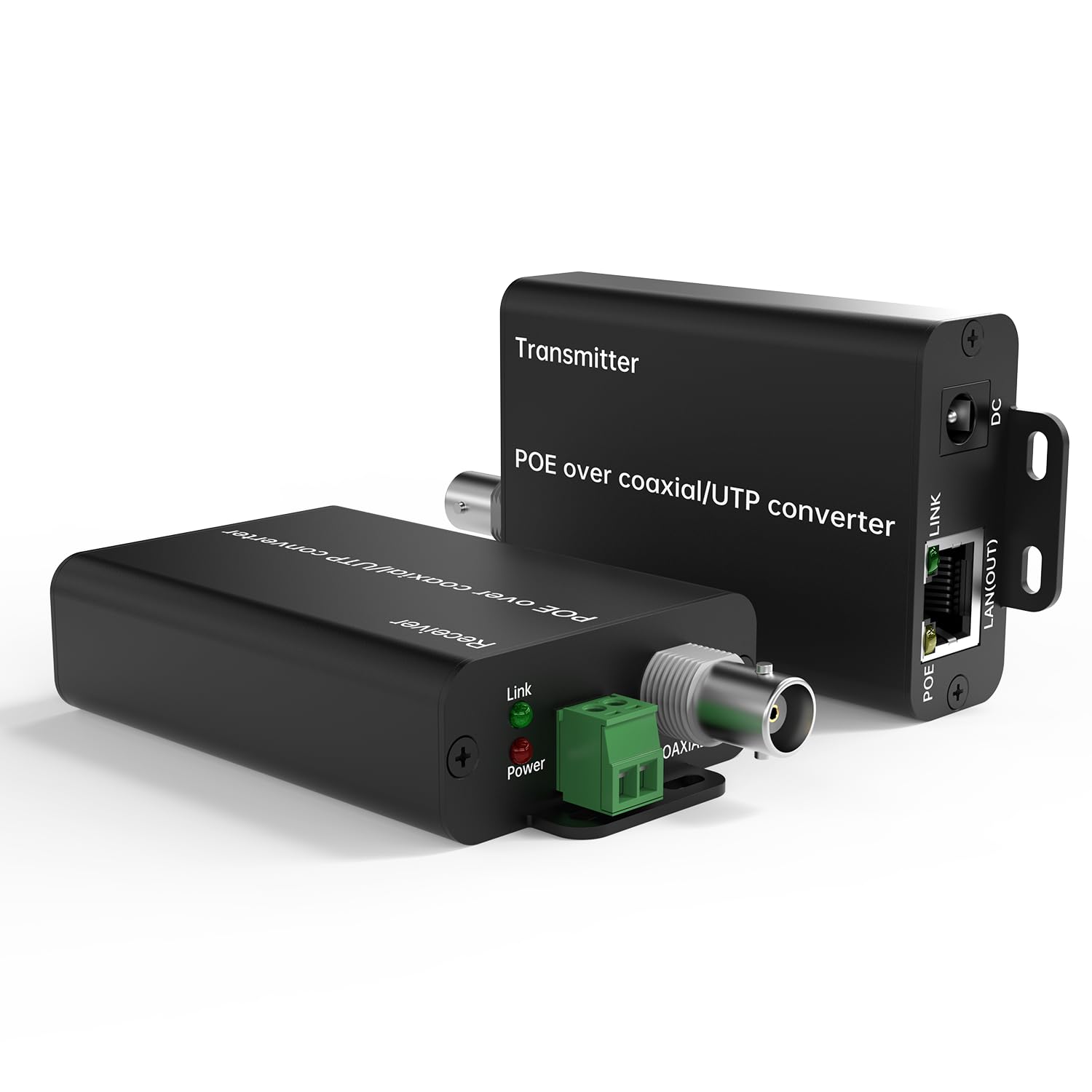 Photo 1 of POE Over Coax Converter BNC to Ethernet IP Extender EOC, 3280ft(1000m) Power & Data Transmission Over RG59 Coaxial Cable for Analog to IP CCTV Security Surveillance System Upgrade 2 in1 BNC+Twist Pair