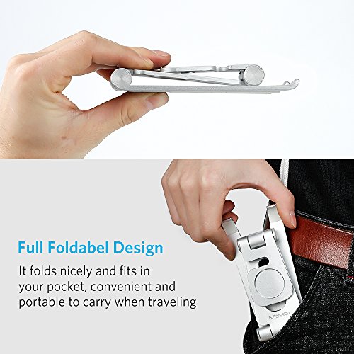2 in 1 Cell Phone Stand Apple Watch Charging Stands Foldable Aluminium Desktop Tablet Stand Holder Dock for Android Smartphone iWatch iPhone 6 6s 7 8 7 Plus S8 iX ipad (Silver) - Thumbnail 4