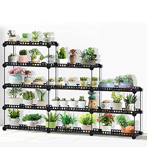 Succulents Pot Shelf, FOME Portable Succulents Rack Flower Pot Display Stand Flower Shelf Indoor Plant Shelf Indoor Outdoor for Green House Multifunction Storage Organizer
