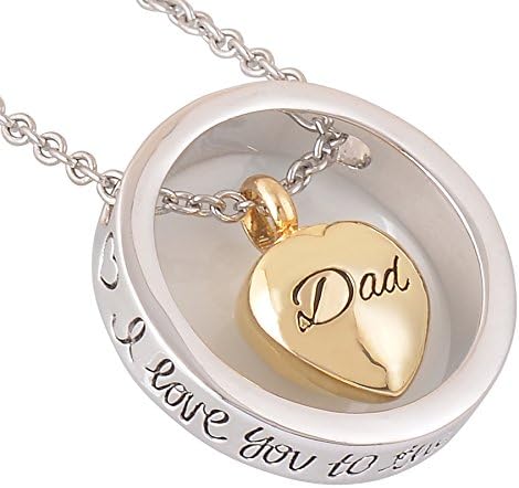 Meice Mom&Dad i love you to the moon and back Ashes Urn Cremation Jewelry Memorial Necklace