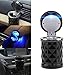 Geekercity Car Cigarette Ashtray Portable Auto Smokeless Tobacco Tray Car Travel LED Blue Light Cool Diamond Cut Face Air Vent Cup Holder