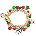 LUX ACCESSORIES Gold Tone Christmas X-Mas Holiday Jingle Bells Charm Bracelet