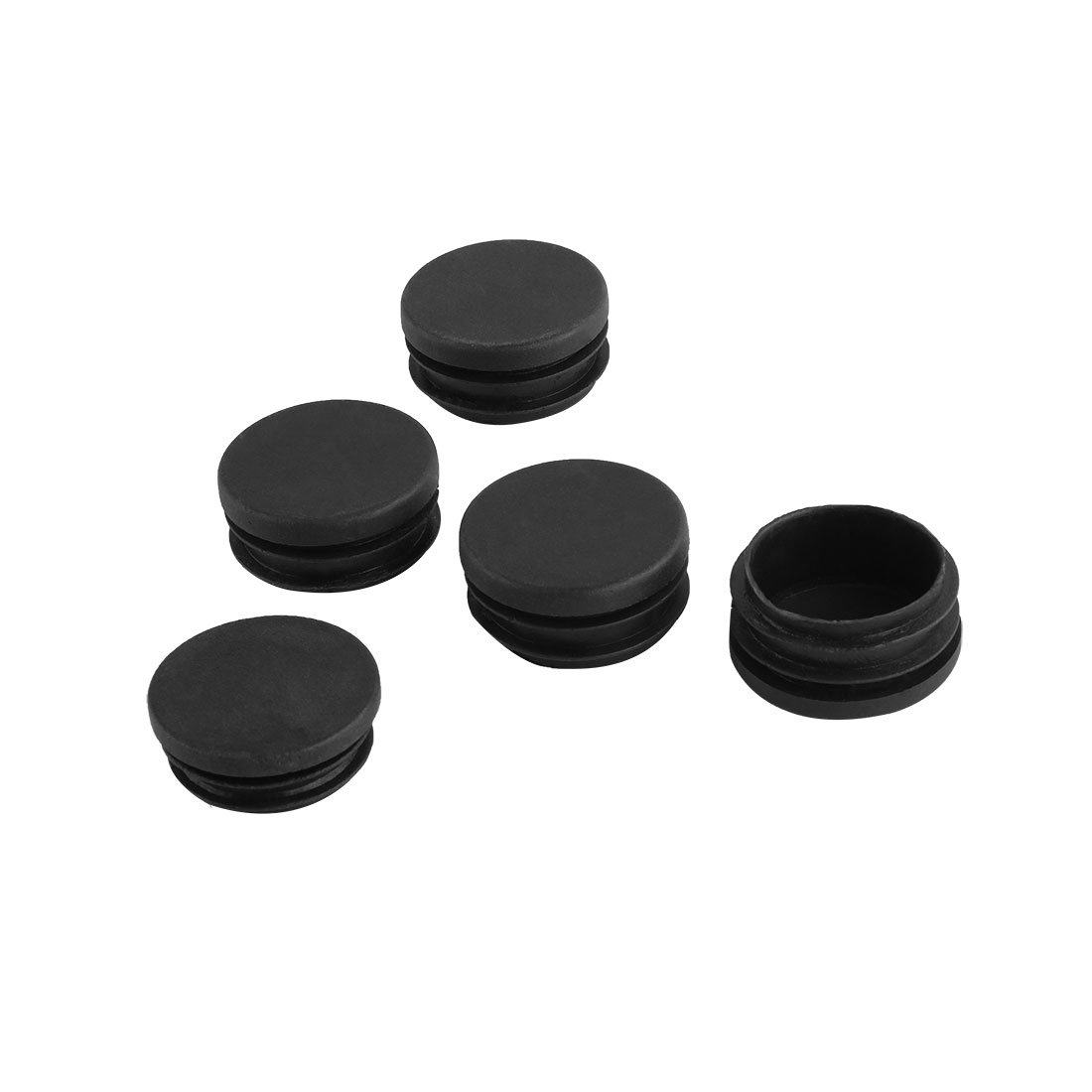 sourcing map Plastic Caps Round Tubing Tube Insert Covers 40mm Dia 5 Pcs Black