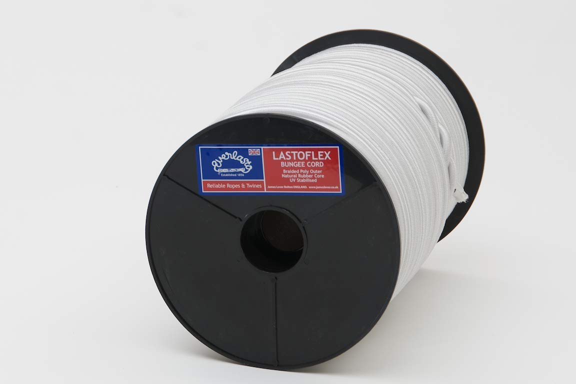 Everlasto 'Lastoflex' Bungee Cord White 6mm x 100M