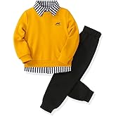 KIDLAGA Toddler Boy Clothes Long Sleeve Sweatshirt Tops and Pants Boys 2-Piece Kids Winter Outfits
