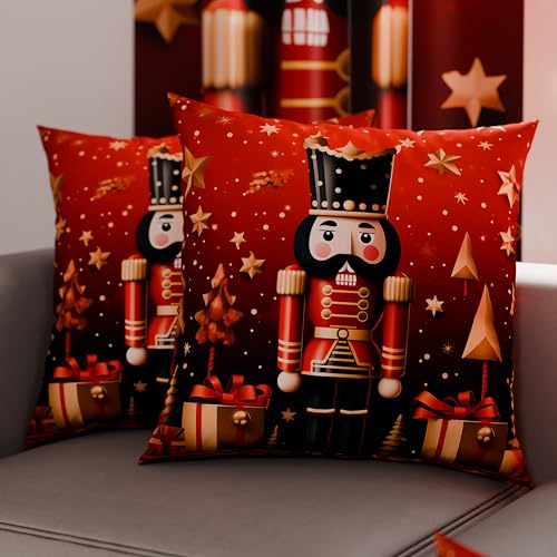 PETTI Italian Artisans - Pair of 65x65 cm Microfiber Cushion Covers, Christmas Pillow Cases, Christmas Decor Cushions for Bedroom, Sofa, Living Room, Set of 2 Cushion Covers, Xmas Pillow Case 1