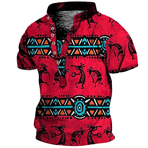 Mens Bohemia O Neck Basic Tees Casual Floral