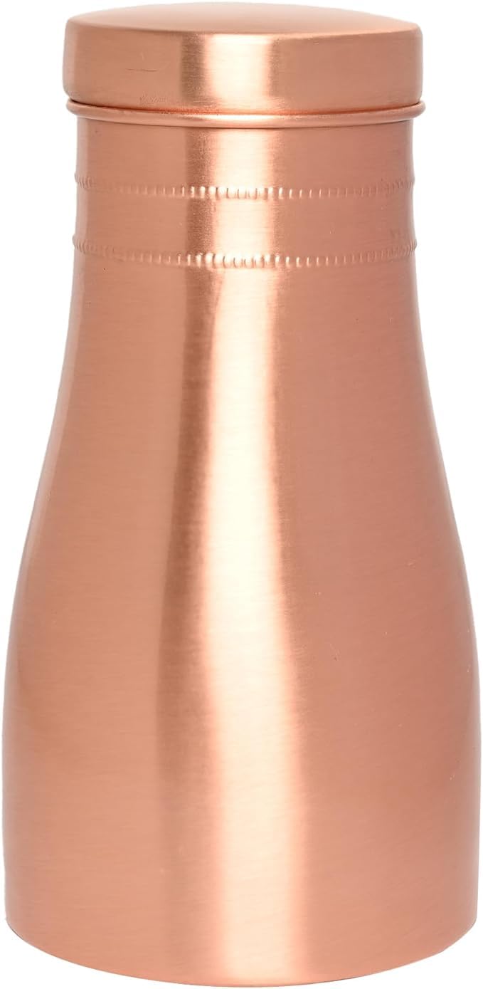 ANCIENTIMPEX Pure Copper Bedside Carafe for Ayurveda Health Benefits - Capacity - 1 Liter (33.81 US Fluid Ounce) (Plain)