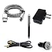 White Type C USB Cable 5 Piece Bundle Kit for ZTE Max Duo LTE : Car Charger, Wall Charger, 3' cable, Aux cable, Stylus pen.