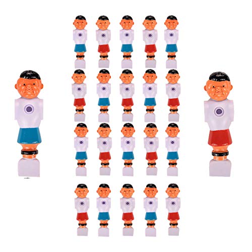 Suzo Happ Set of 22 Blue and Red Foosball Men with Rounded Feet
