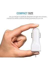 Gembonics - Cargador de coche para iPhone 7, 7Plus 6S 6S Plus, 6, 6 Plus, SE, 5, 5S, iPad Pro, Air 2, Mini 3 con puerto USB adicional