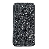 NCX tech iPhone X Case, Shockproof Anti-Scratch Hybrid Protective Cover with Glitter Star Metallic Foil for iPhone X (Black)