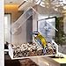 Gray Bunny Window Bird Feeder, Clear Premium Acrylic with Strong Suction Cups, Wide Seed Housing, Outdoor Birdfeeder for Attracting Wild Birds