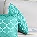 CaliTime Pack of 2 Cushion Covers Throw Pillow Cases Shells for Home Sofa Couch Modern Shining & Dull Contrast Quatrefoil Accent Geometric 18 X 18 Inches Turquoise